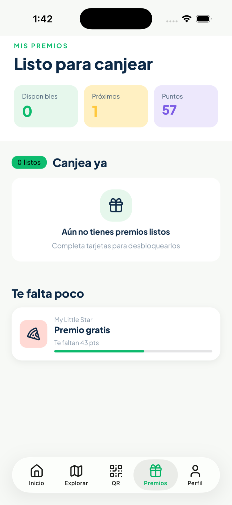 Premios listos para canjear